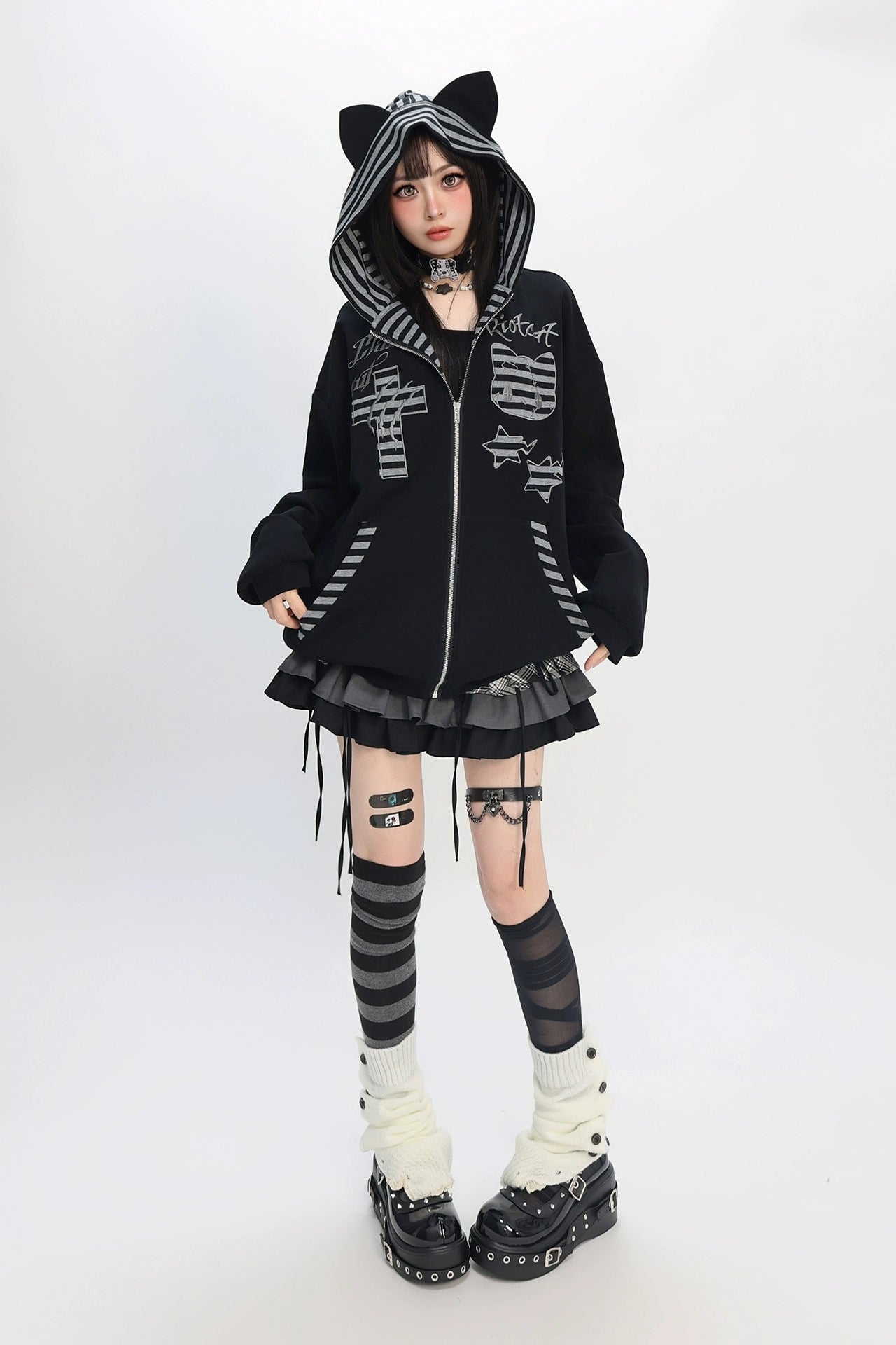 Border Hooded Cat Hooded Hoodie