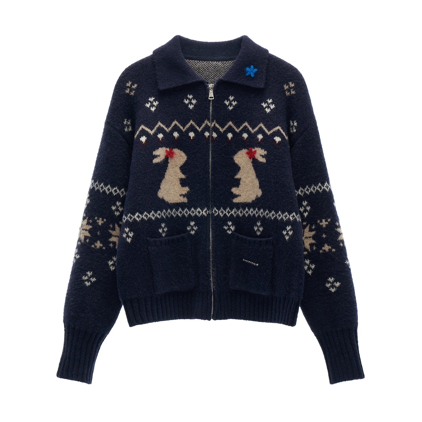 スノーフレークラビットニットカーディガン