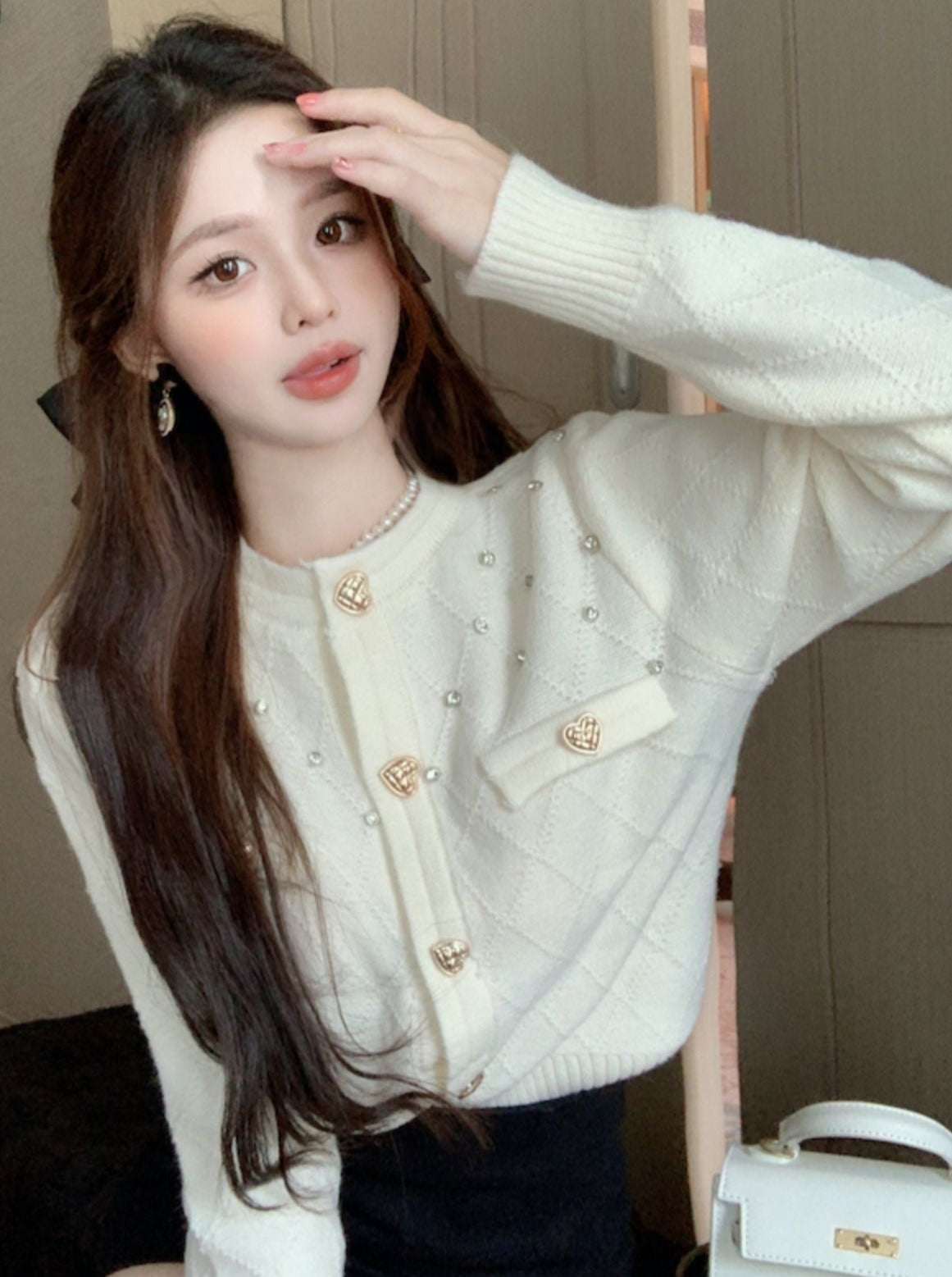 ビジューフレンチカーディガン