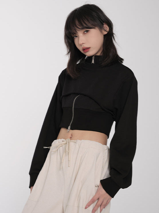 假两件式短立领运动衫