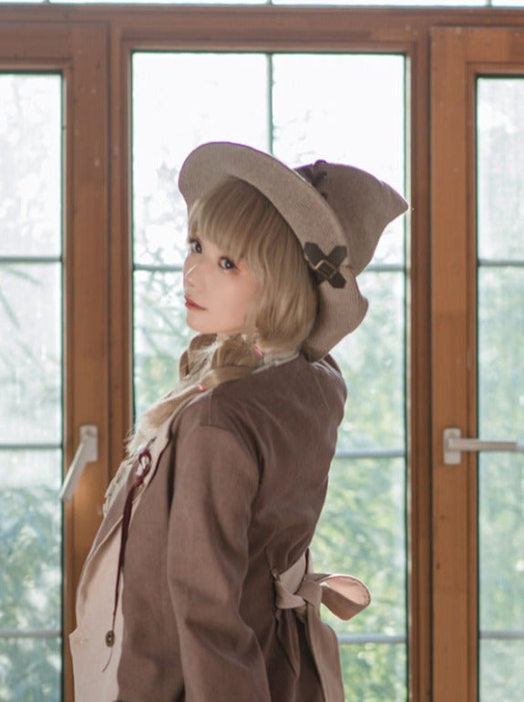 Steam Continental Khaki Curved Knit Witches Hat