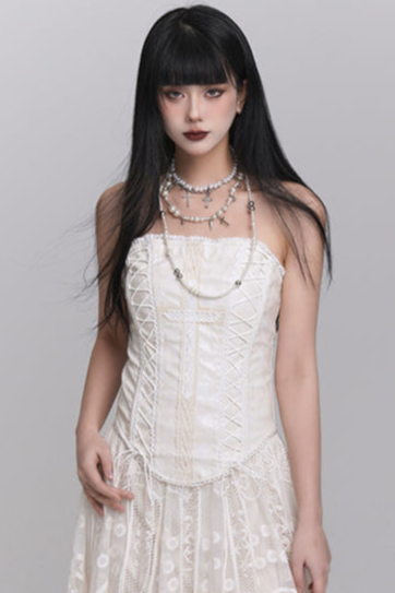 モードレースチューズトップス+レーススカート