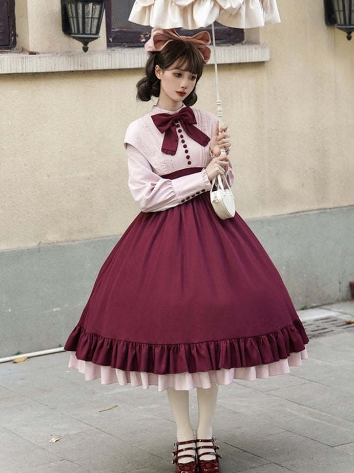 Kula Faux Two Piece Rose Lolita Dress