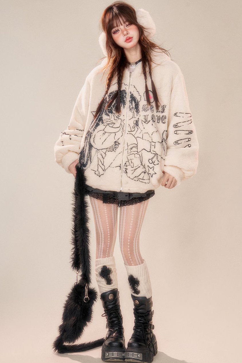 サッシールーズフーデッドジップアップジャケット