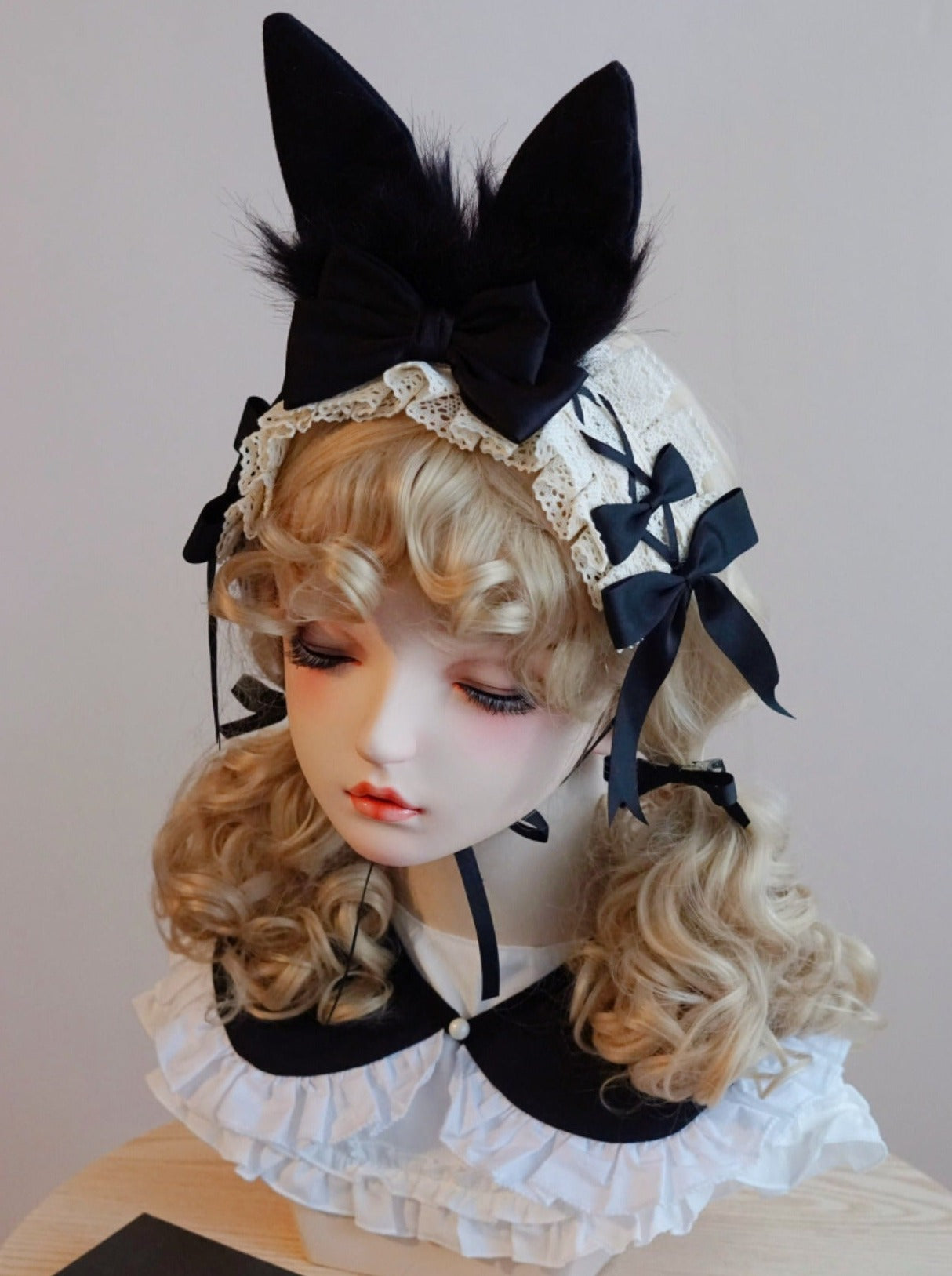 兔子荷叶边棉质发箍