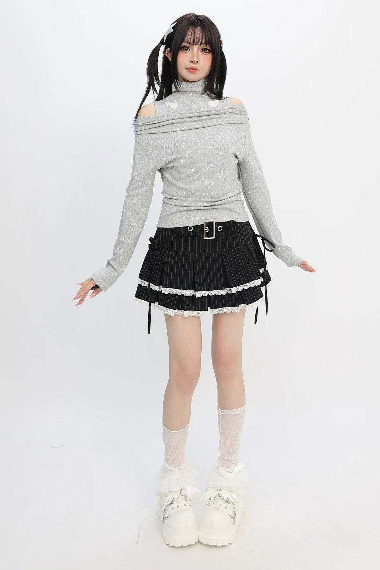 Dark Sweet Lace-Up Skirt