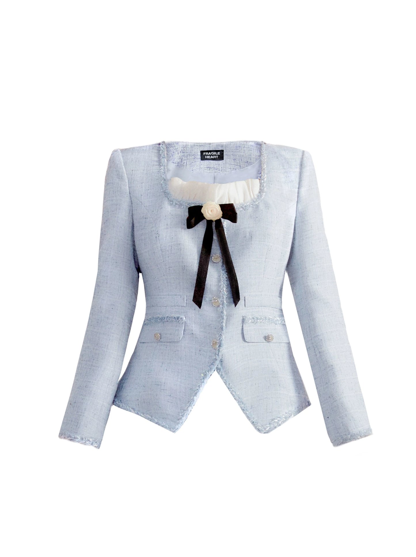 Blaue Small Fragrance Jacke + Faltenrock