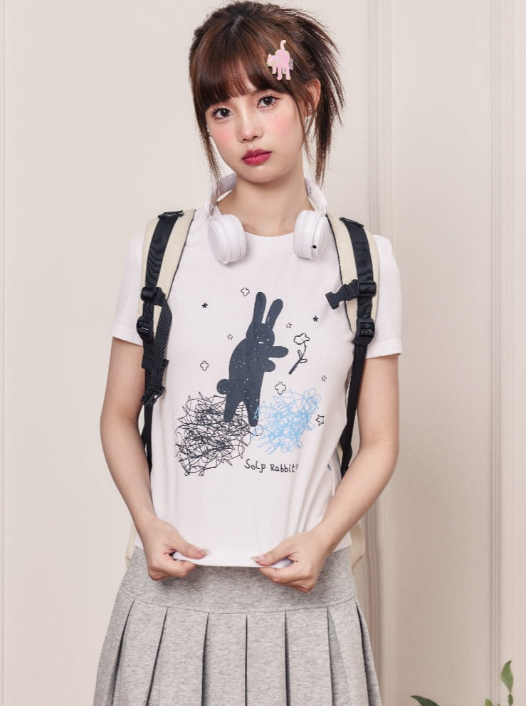 Bunpri -tint graffiti pure cotton T -shirt