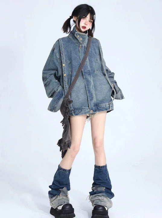 American Retro Wash Old Denim Jacket
