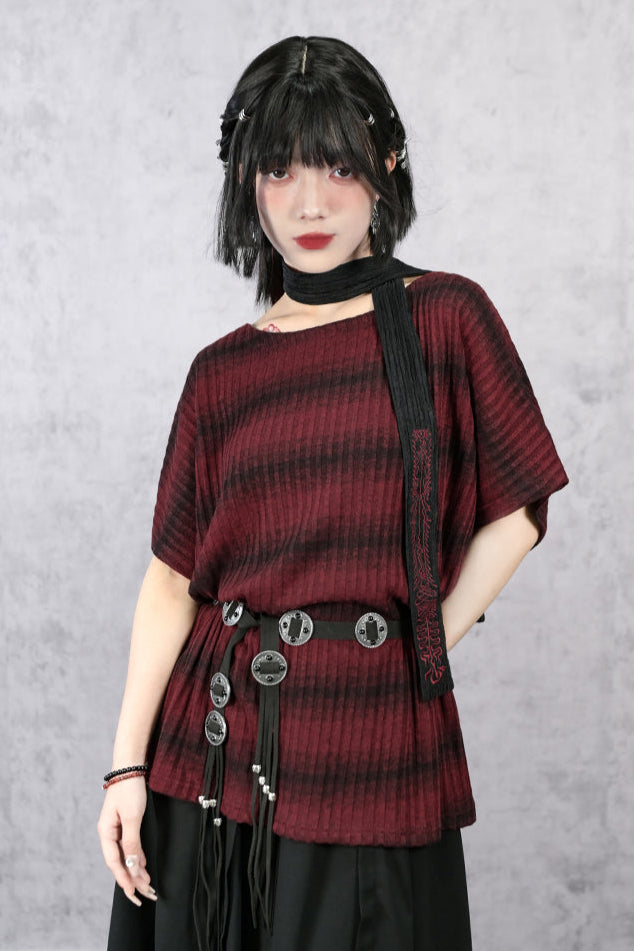 ルーズボーダーダークTシャツ