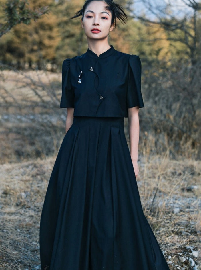 Retro Cool Faux Two Piece Dress