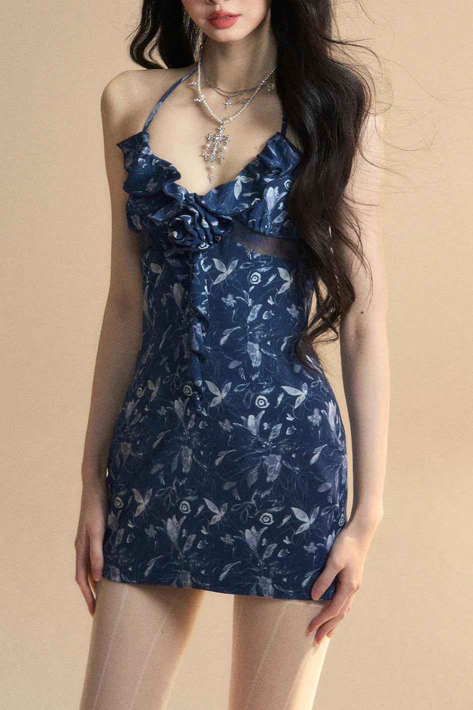 One-Shoulder Floral Mini Dress