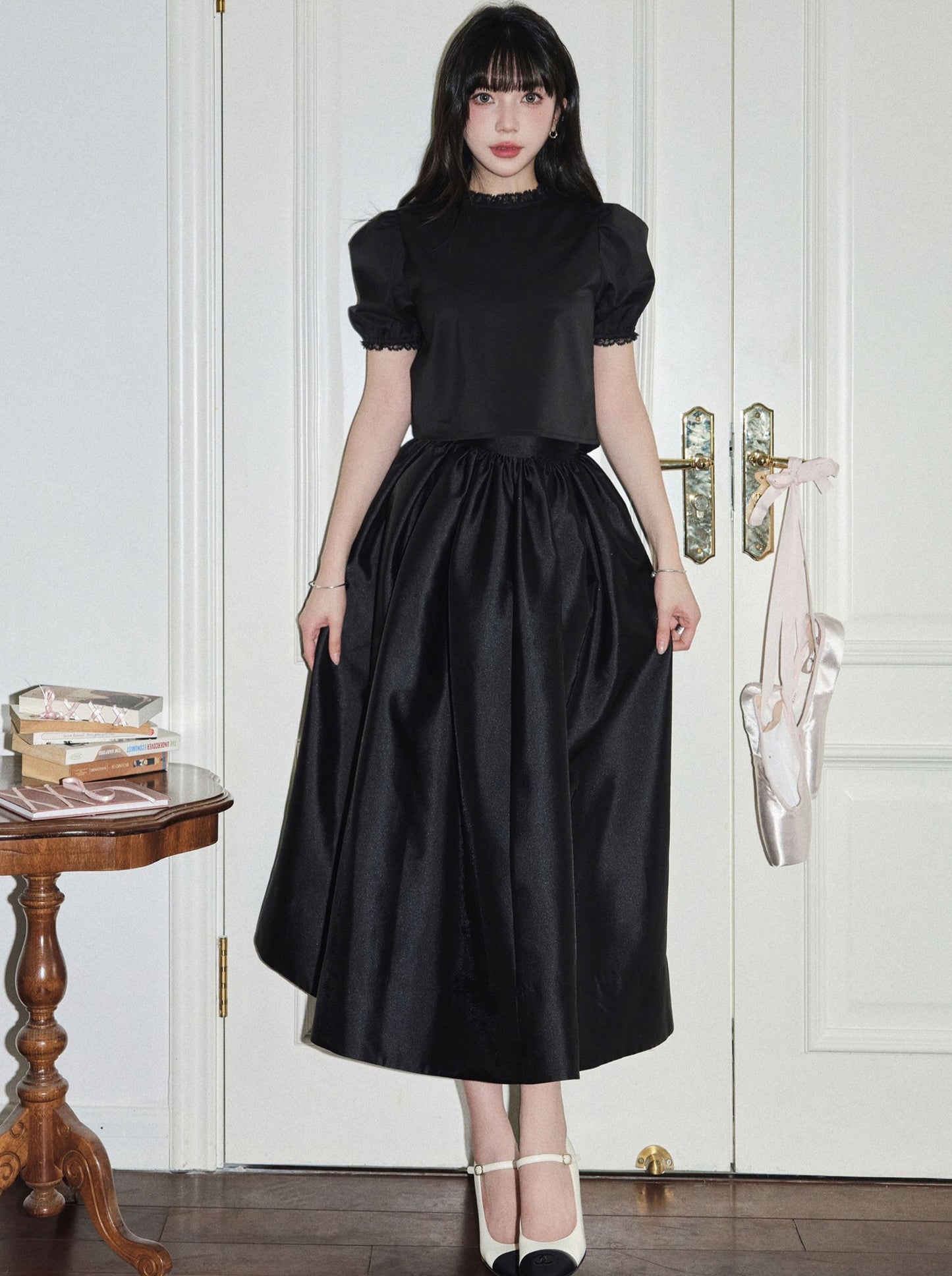 レトロヘップバーンパフスカート