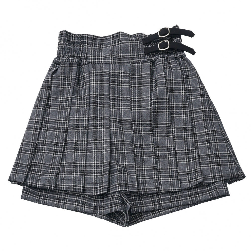 カレッジスリムフェイクツーピーストップス+チェックキュロット