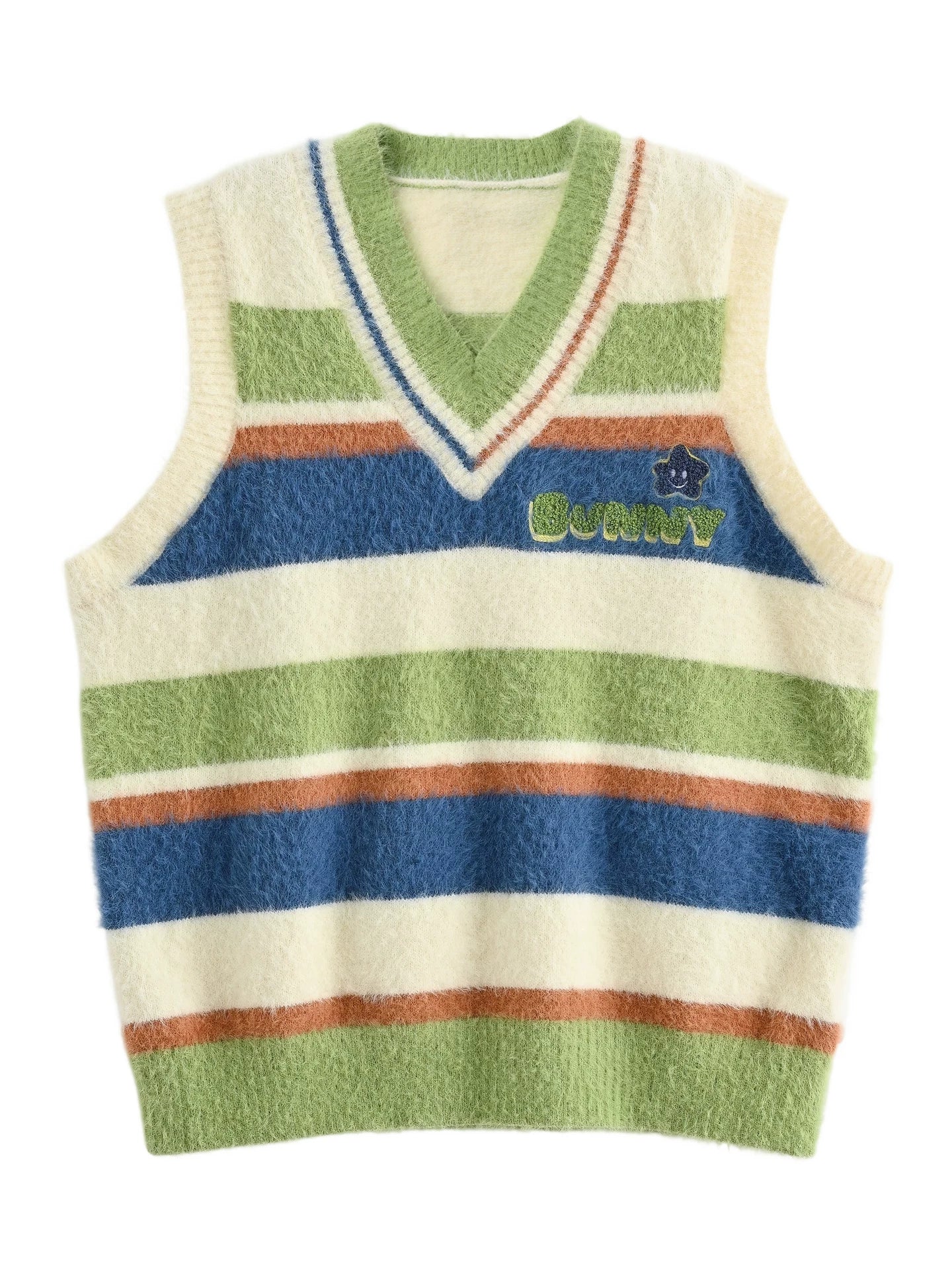 Color Block Striped Knit Vest