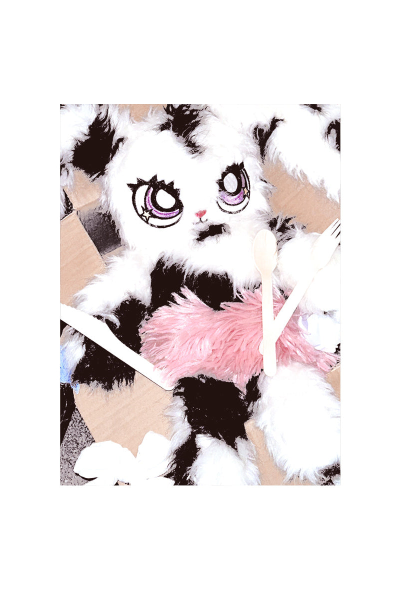 Bunny Print Placket Sleeve Top