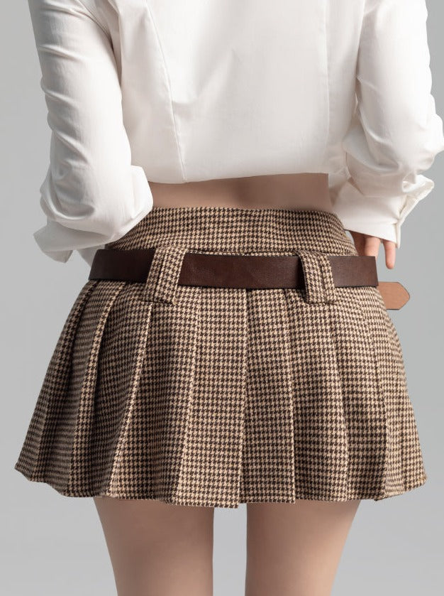 College Staggered Pleated Skirt