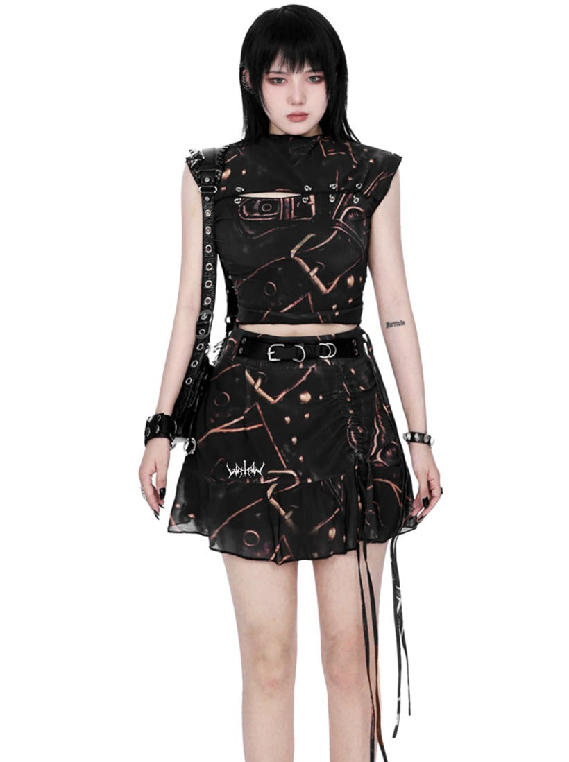 Metal Ring Punk Sleeveless Top