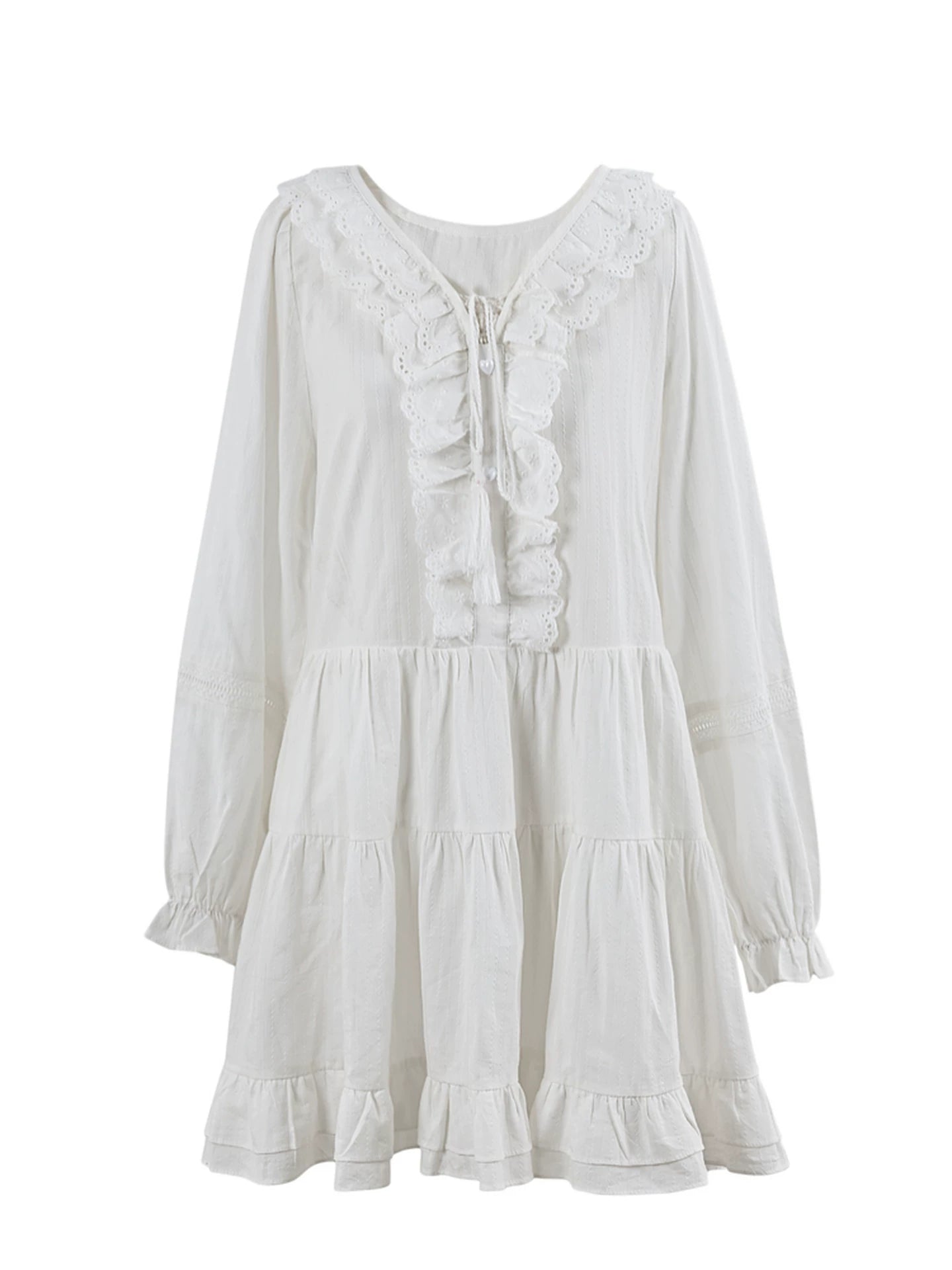 Kleid mit reinen Spitzenärmeln