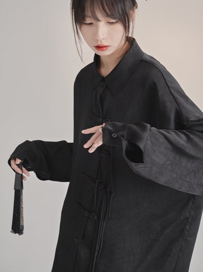 China Buckle Retro Jacket Coat