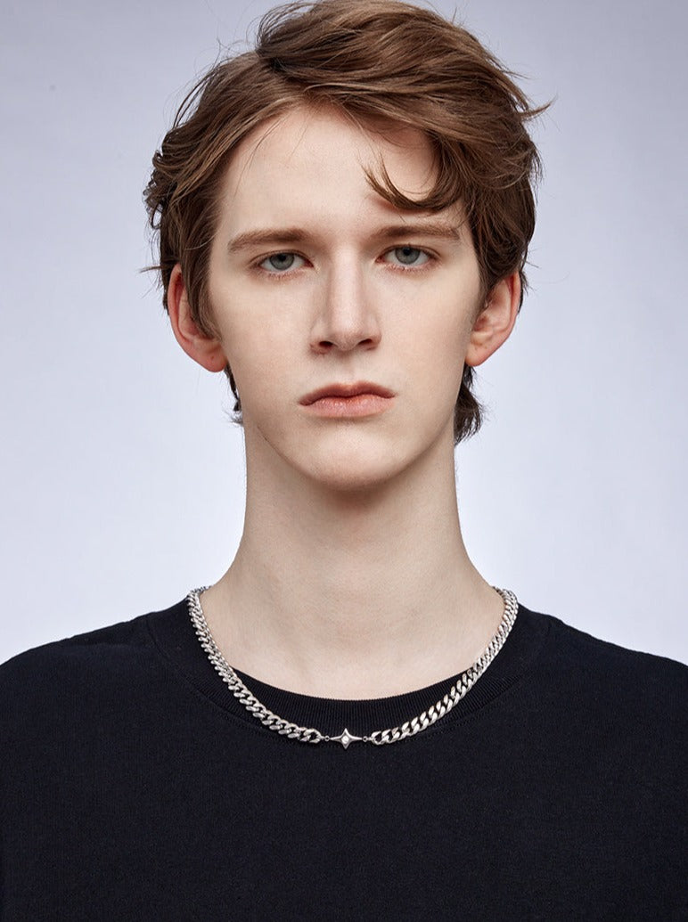 キューバシルバーチェーンネックレス