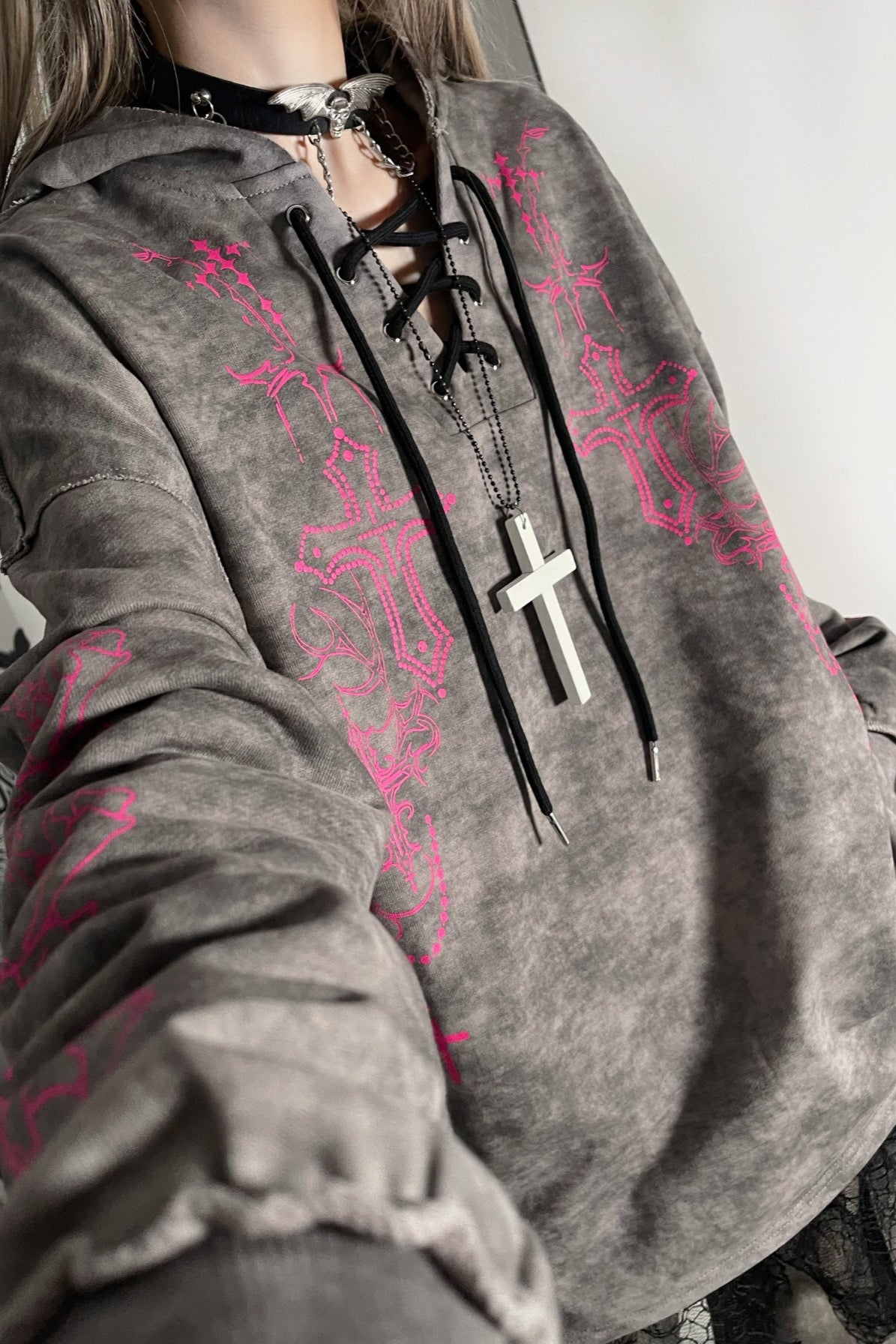 Subculture Dark Loose Hooded Top