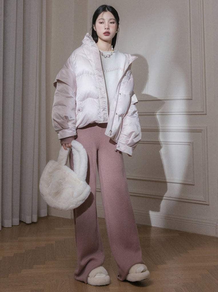 Lazy drape wool casual knit pants