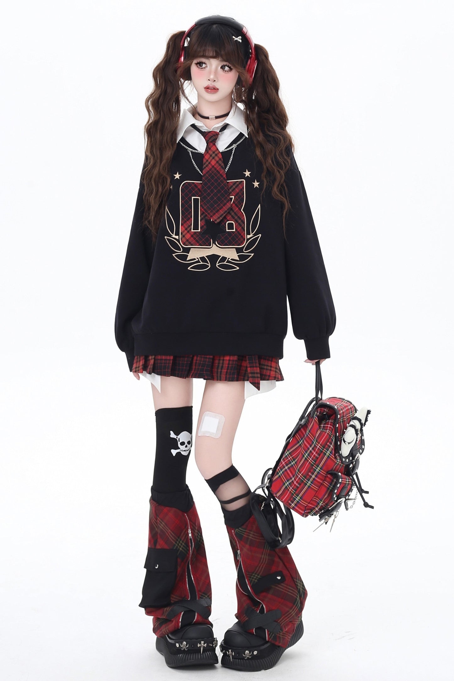 Mode Rock Girl Loose V-Neck Top