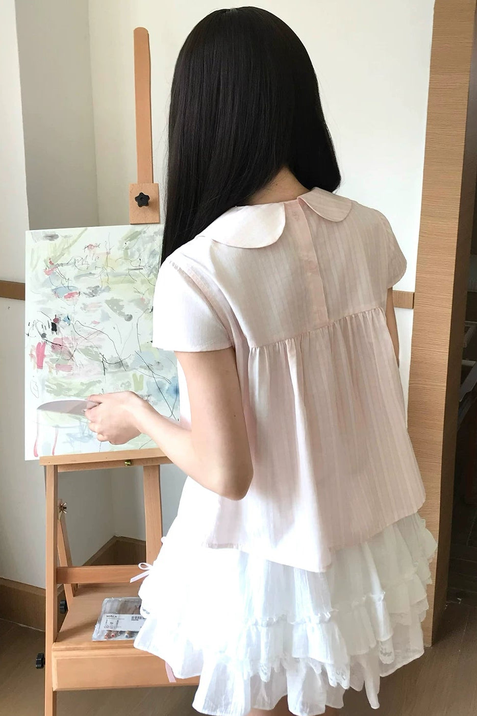 ストライプリボントップス