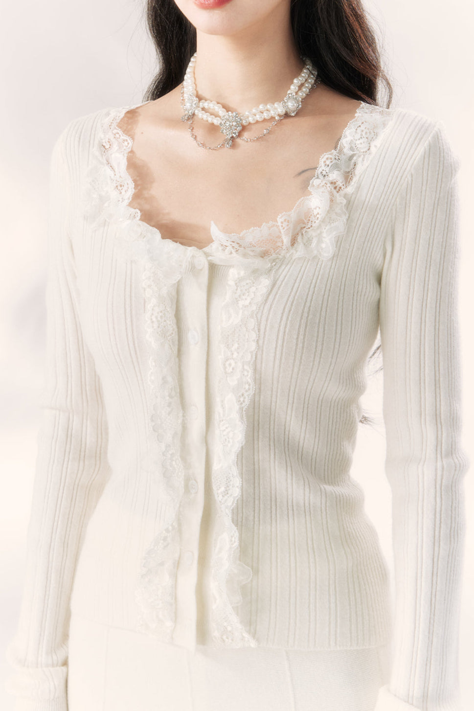 Prinzessinnen-Spitzen-Stricktop