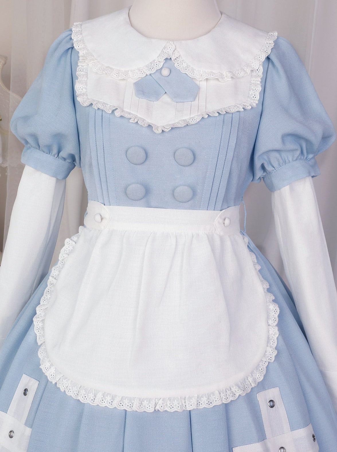 正版原创洛丽塔日常可爱甜美女仆蓝色公主裙洛丽塔连衣裙