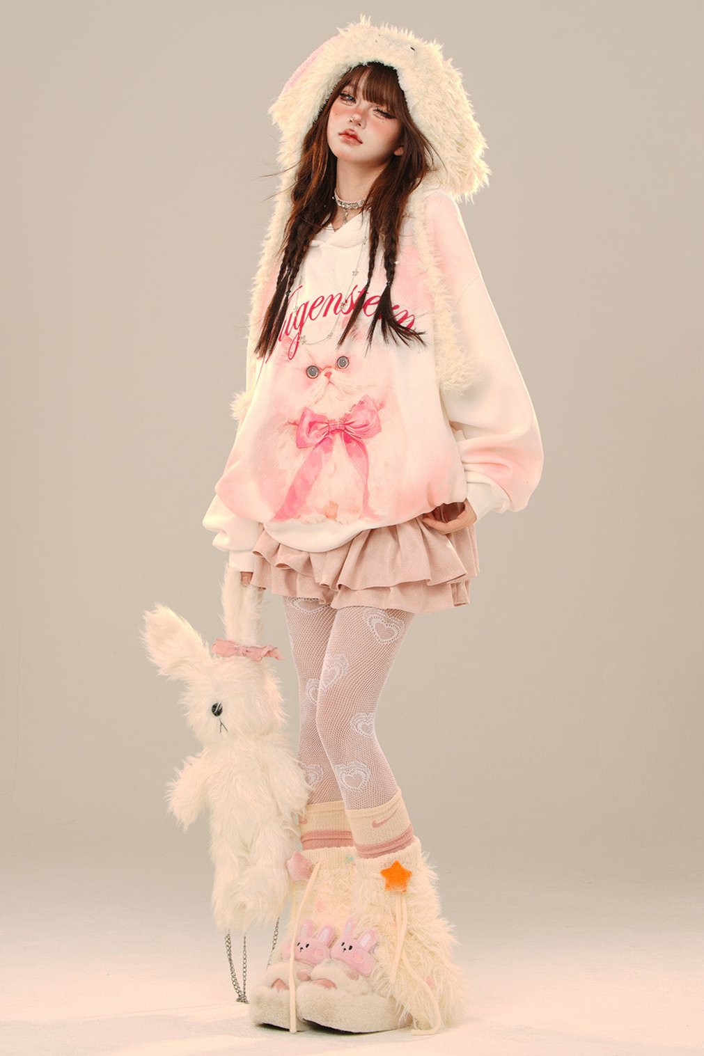 キャットドールルーズフーディオーバーサイズスウェット