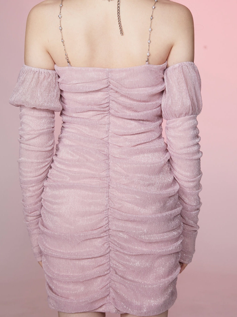 バービーシルクギャザースリムフィットヒップワンピース