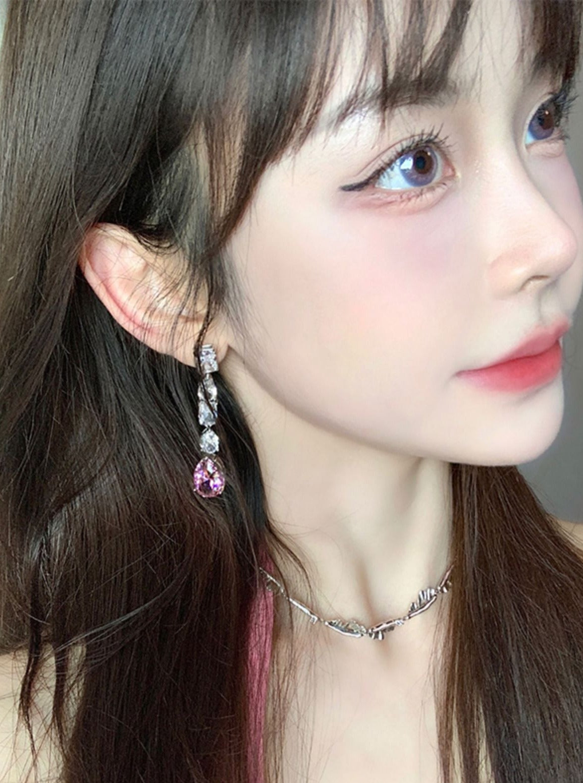 달콤한 백차 걸 핑크 피어스