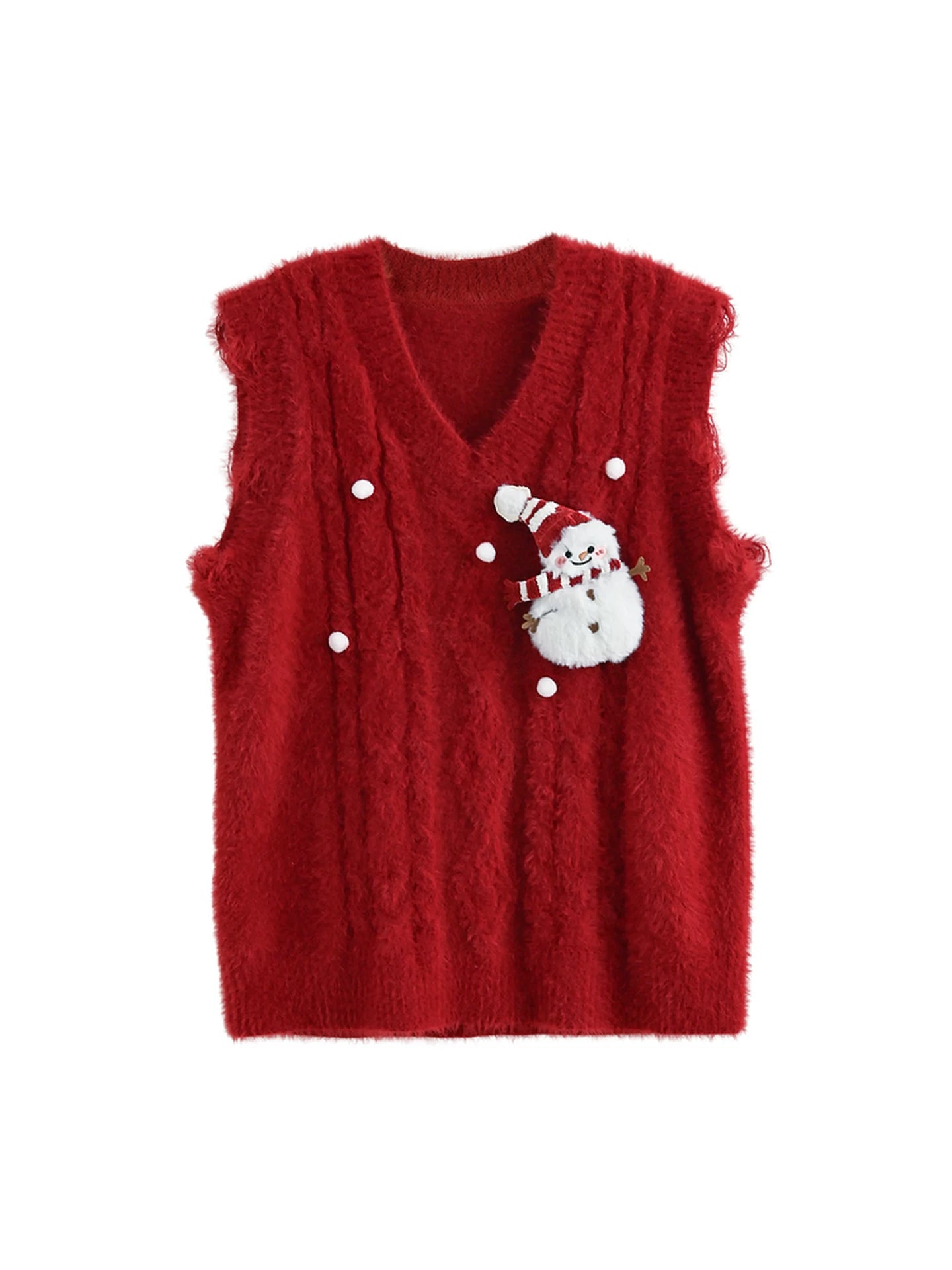 スイートスノーマンベスト+セーター