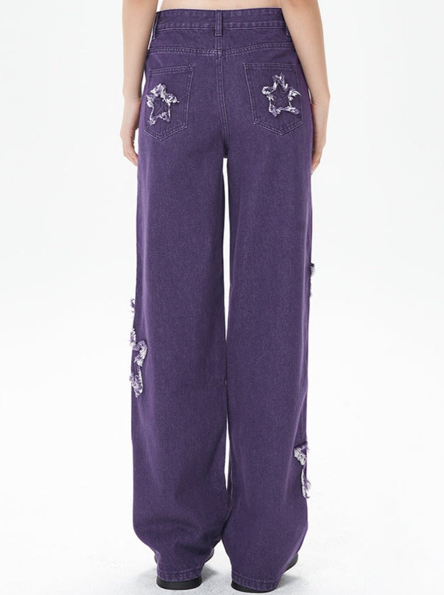 パープルストリートデニムジャケット+デザインデニムパンツ