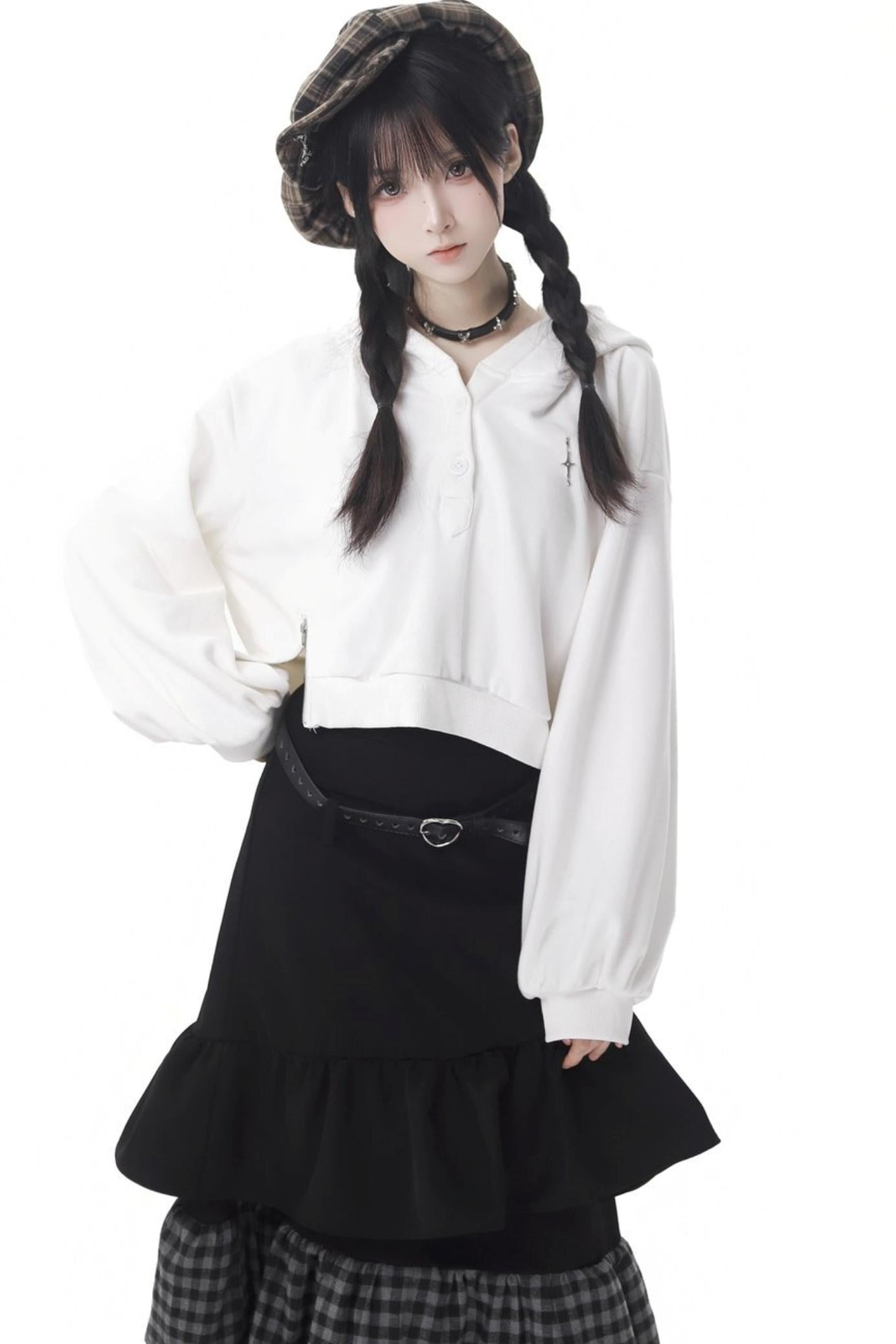 Multi-layered Tweed Skirt Jacket Setup