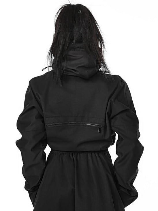 カジュアルオプションハイカラーハイキングスタイルフーディージャケット