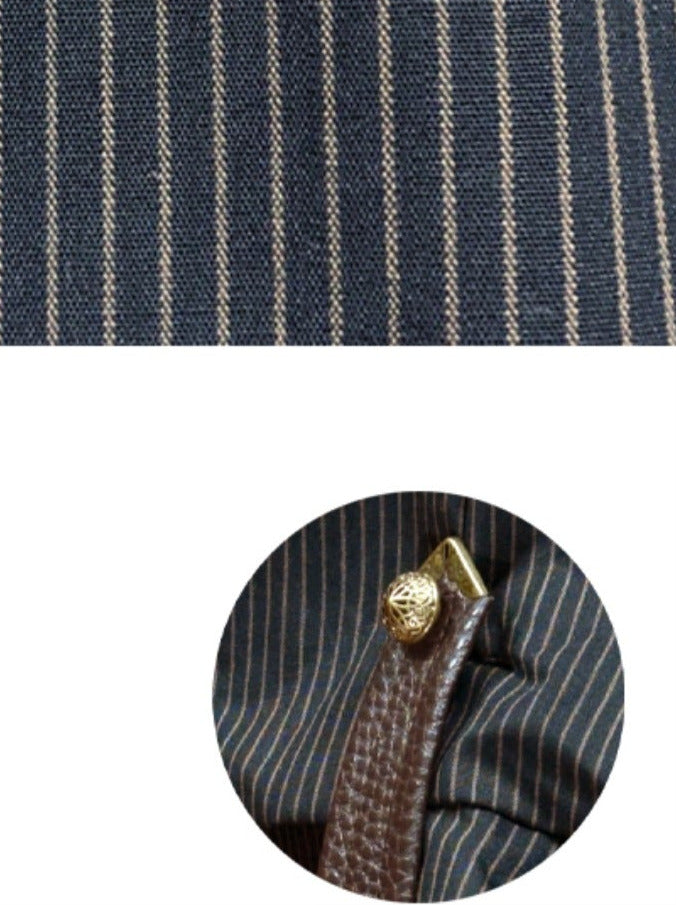 스팀 블랙 커피 스트라이프 쇼트 팬츠 와이드 레그 팬츠