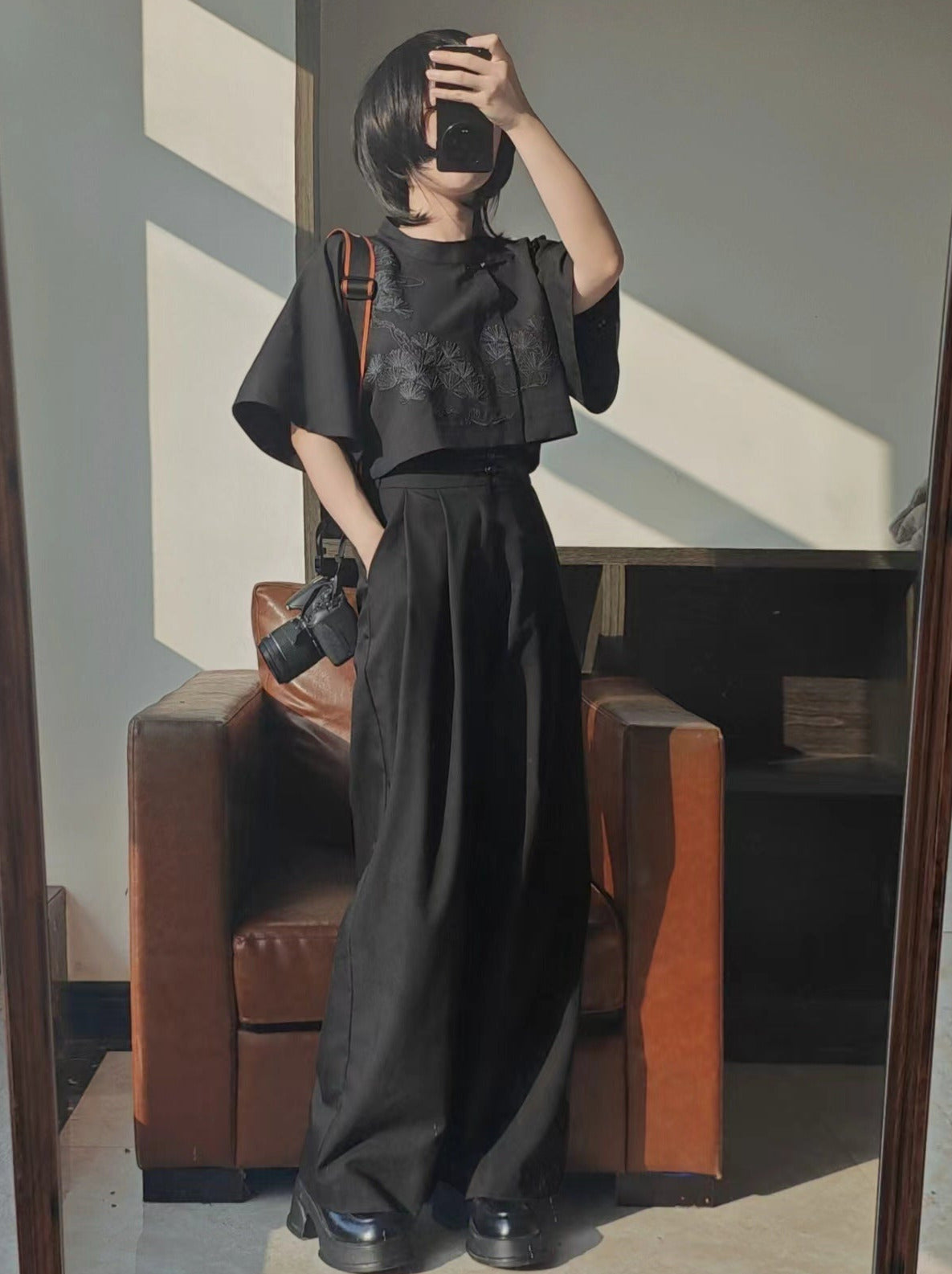 チャイナエンブロイダリーコミューターボレロショートトップス