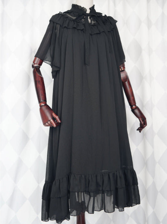 Cat & Mermaid Shell Sleeveless Lolita Chiffon Dress