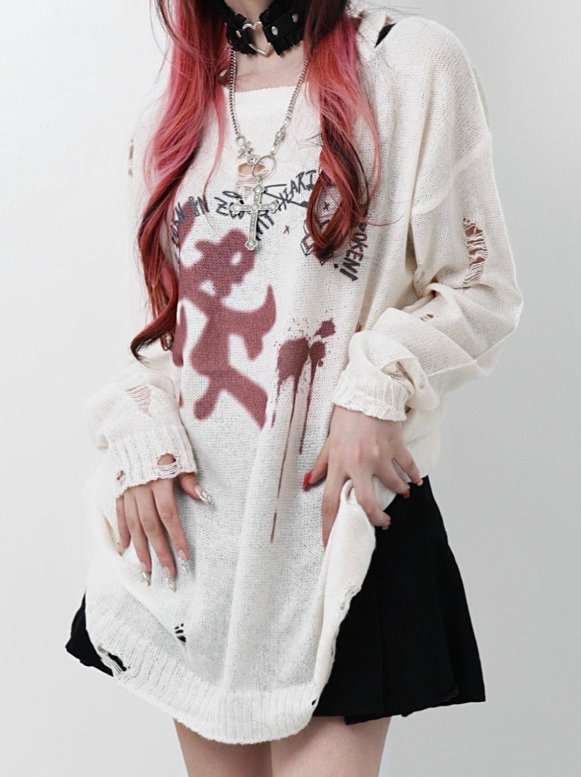 グラフィックルーズシアーセーター