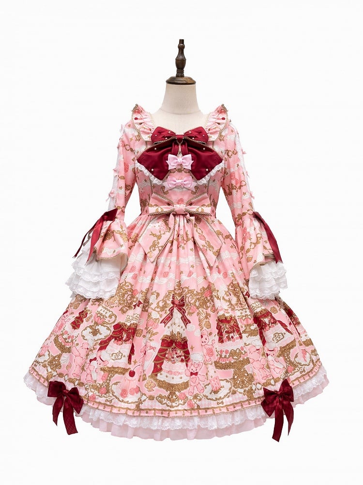 【4月26日預售截止】復古浪漫甜美蘿莉塔絲帶蛋糕印花系列配飾