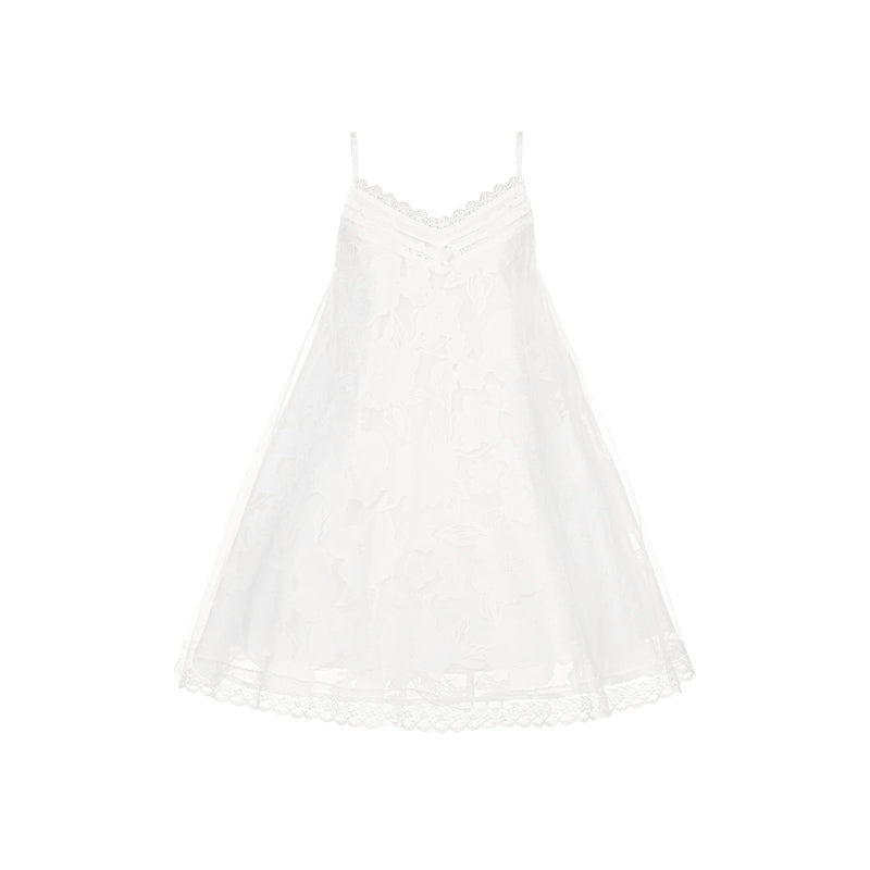 ホワイティトップス+ストラップロリータドレス+ヘアアクセサリー