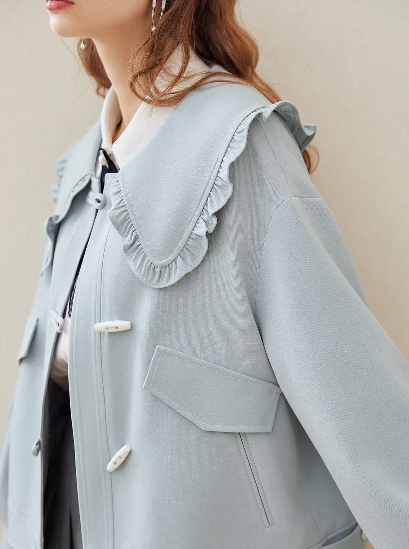 Pastel Doll Big Frilled Short Coat
