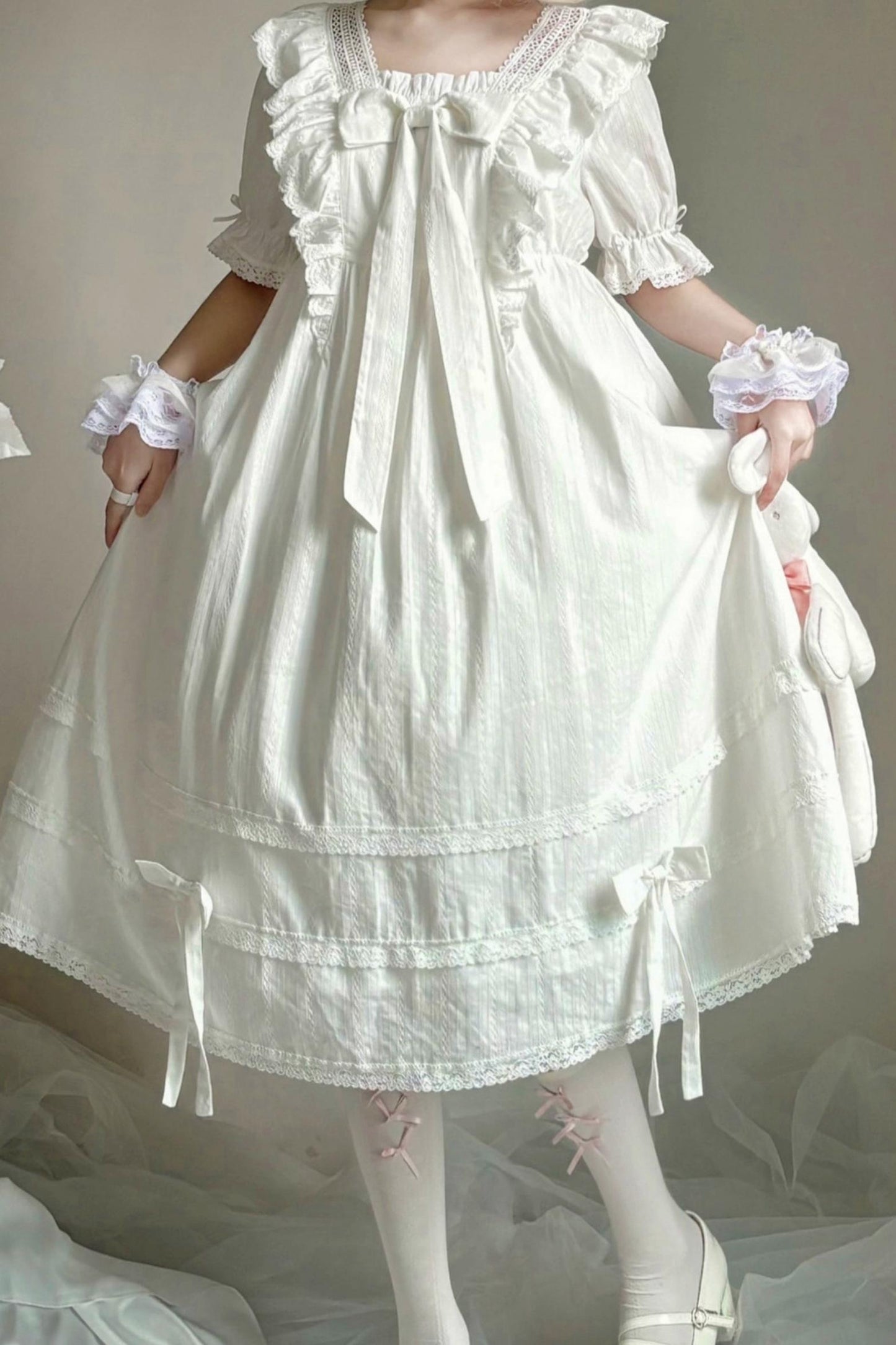 Lace Trim Lolita Long Dress + Short Dress