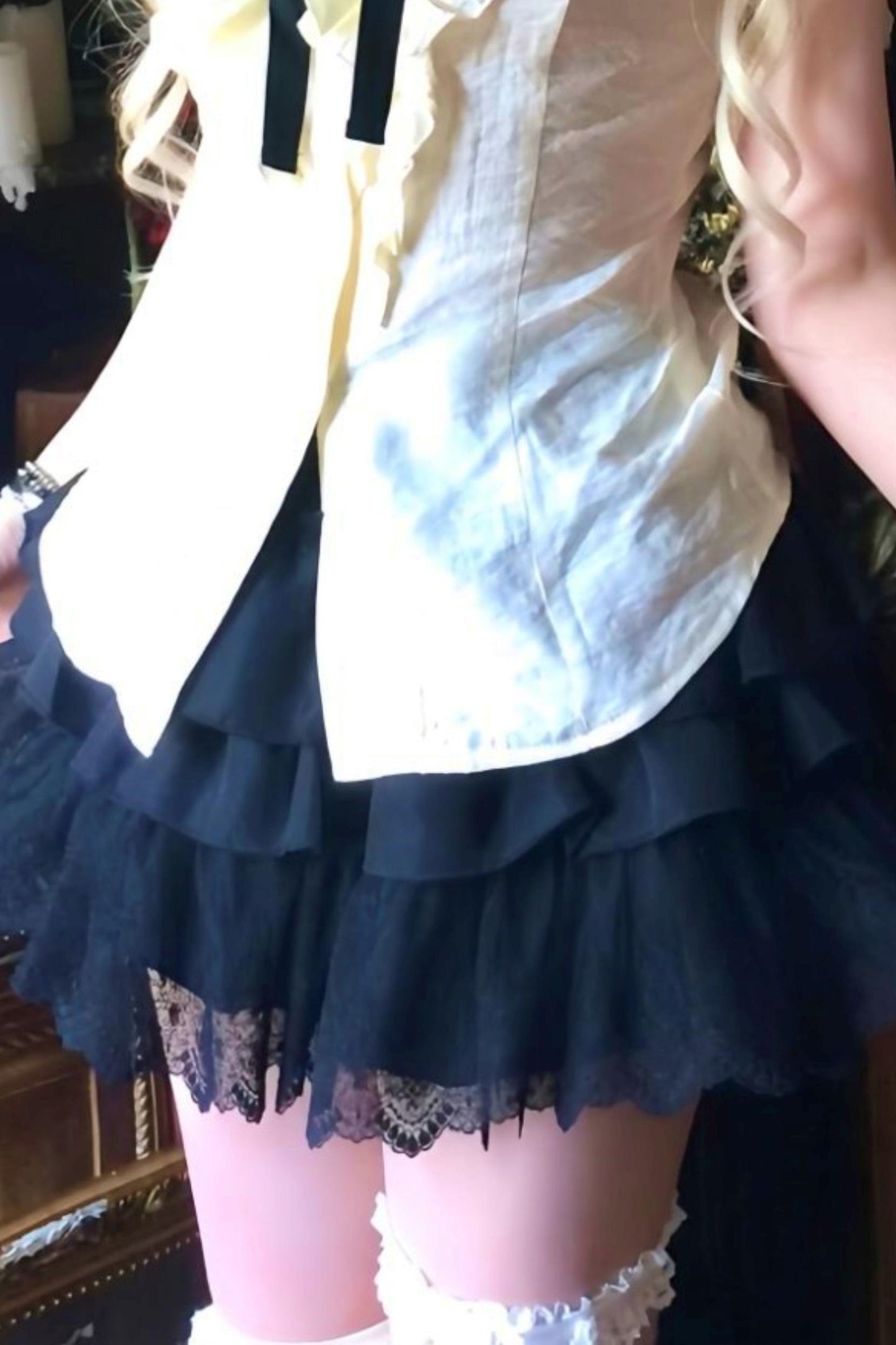 ドールカラーウエストブラウス+スカート