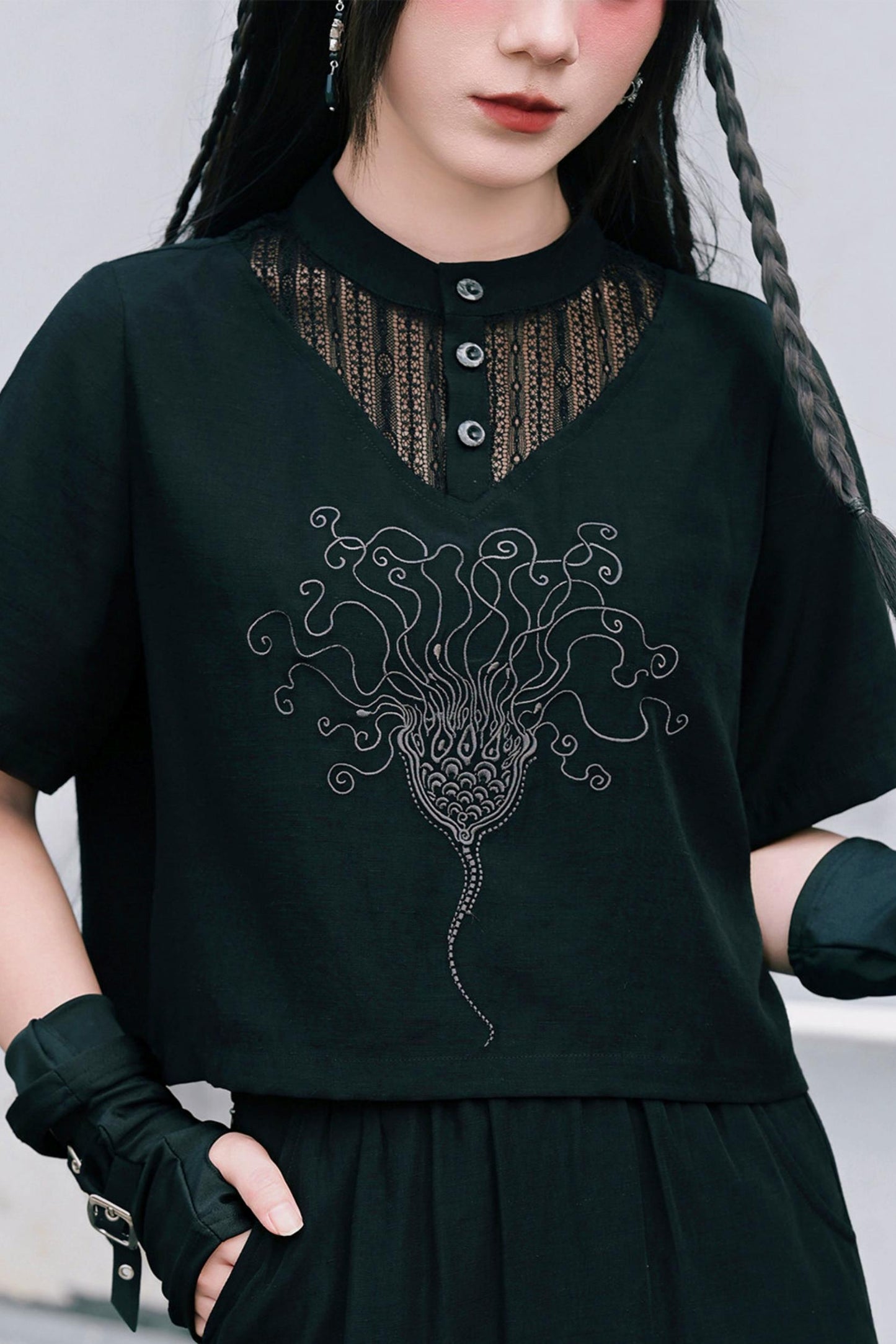 深海刺繍ダークドールセットアップ
