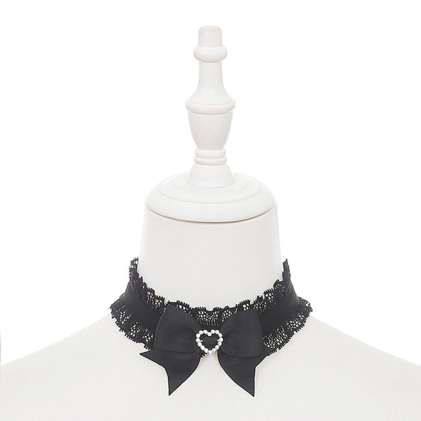 オフショルダー地雷レースドレス+ネックリング