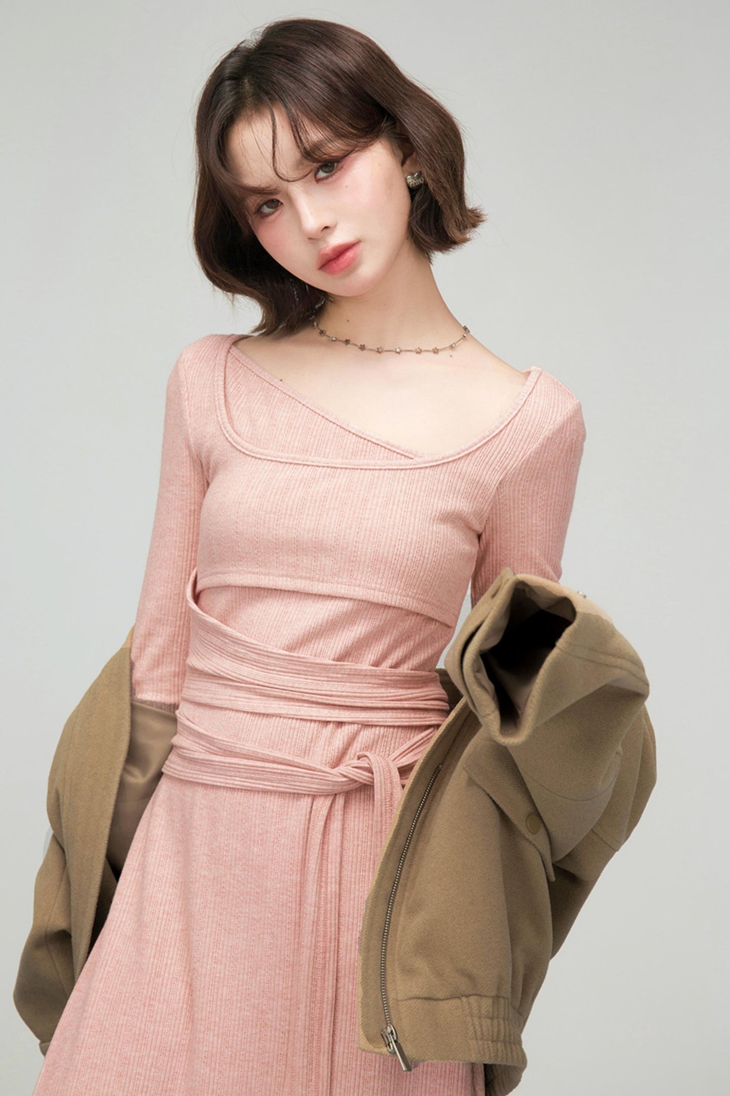 スイートロングニットドレス